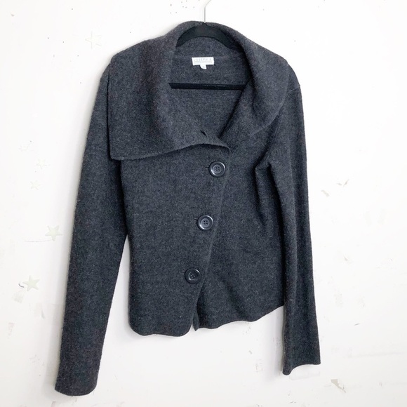 JOSEPH A Gray boiled wool button down jacket - Picture 8 of 8